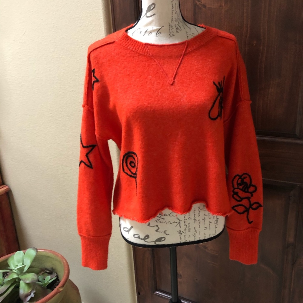 Wildfox Orange Sweater XS
